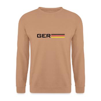 Deutschland GER Symbol - Unisex Pullover - Mocca - Vorne - Alina (178cm) & Michal (187cm)
