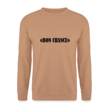 Bon chance - Sweat-shirt Unisexe - moka - Devant - Alina (178cm) & Michal (187cm)