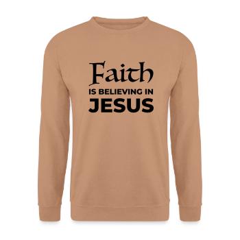 La foi en Jésus - Sweat-shirt Unisexe - moka - Devant - Alina (178cm) & Michal (187cm)