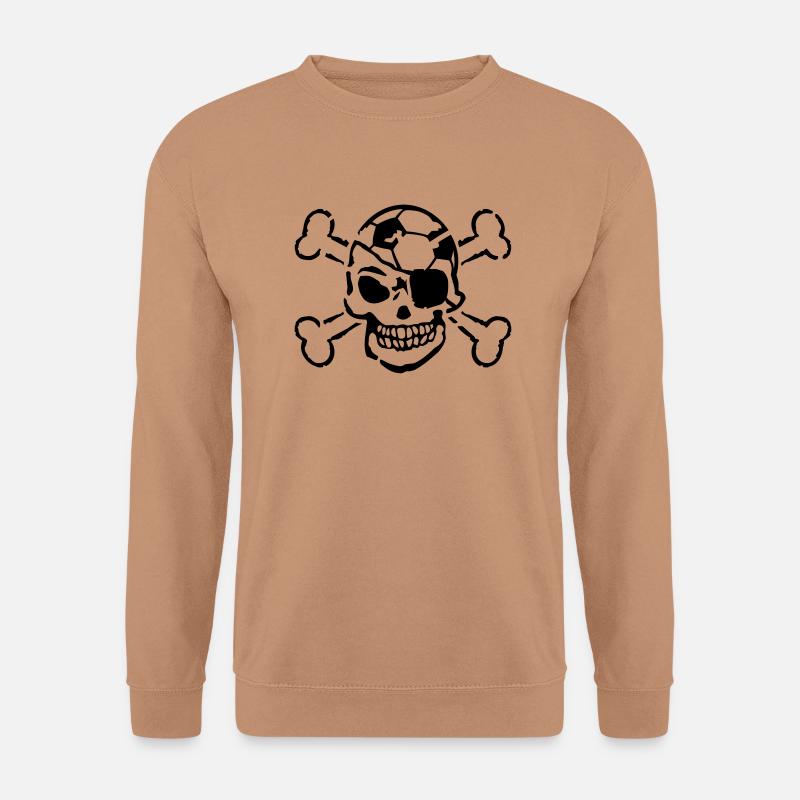 soccer_skull_head_fe1 - Unisex Pullover - Mocca