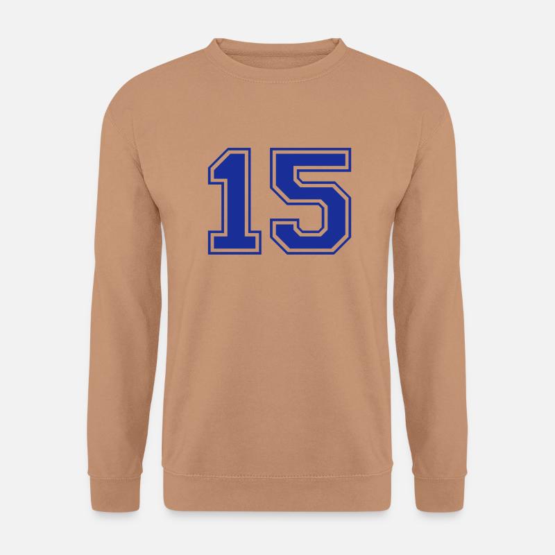 15 - Nummer - Zahl - Unisex Pullover - Mocca
