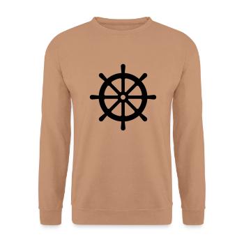 Steuerrad - Unisex Pullover - Mocca - Vorne - Alina (178cm) & Michal (187cm)