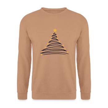 fir tree christmas tree fir star merry chris - Unisex Sweatshirt - mocha - Front - Alina (178cm) & Michal (187cm)