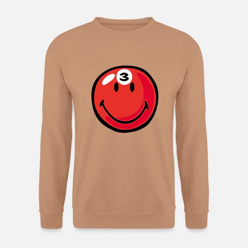 Smiley Pool Ball 3 - Unisex Pullover - Mocca