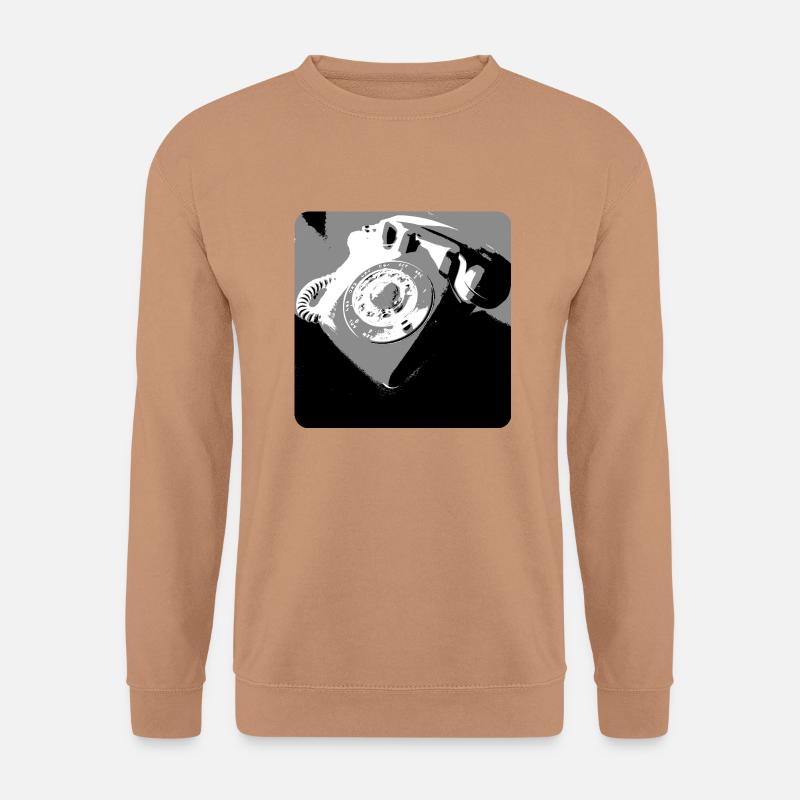 Scharz Weiss Telefon - Unisex Pullover - Mocca