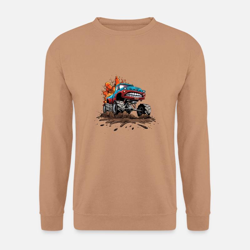 Cartoon Monstertruck - Unisex Pullover - Mocca