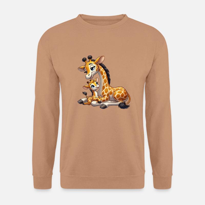 Giraffenmutter mit Kind - Unisex Pullover - Mocca