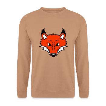 Renard, Mauvais œil, Dangereux, Renard roux, Animal sauvage - Sweat-shirt Unisexe - moka - Devant - Alina (178cm) & Michal (187cm)