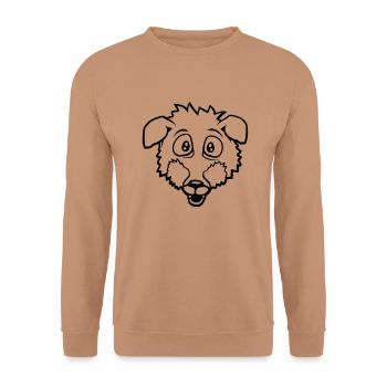 Fuchs Große Augen Erschrocken Glücklich Angst Cool - Unisex Pullover - Mocca - Vorne - Alina (178cm) & Michal (187cm)