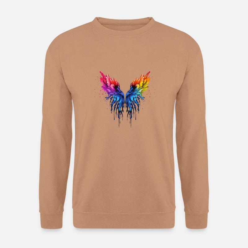 Regenbogen Flügel - Unisex Pullover - Mocca