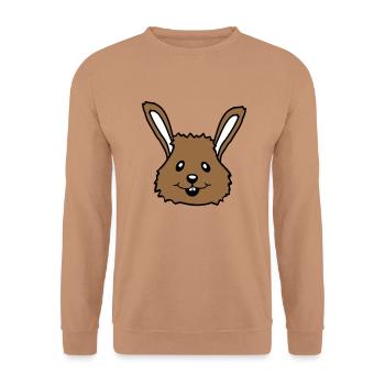 Bunny Rabbit Bunny Cartoon Small Animal Cute - Unisex Sweatshirt - mocha - Front - Alina (178cm) & Michal (187cm)