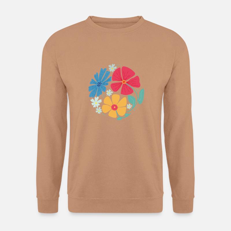 Sommerblumen in Kreisform - Unisex Pullover - Mocca