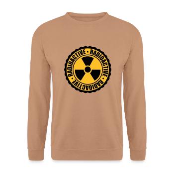 stamp danger caution caution caution atomic bomb - Unisex Sweatshirt - mocha - Front - Alina (178cm) & Michal (187cm)