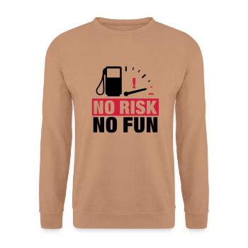 no_risk_no_fun__f2 - Unisex Pullover - Mocca - Vorne - Alina (178cm) & Michal (187cm)