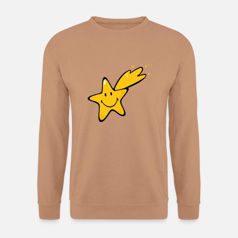 Smiley Shooting Star - Unisex Pullover - Mocca