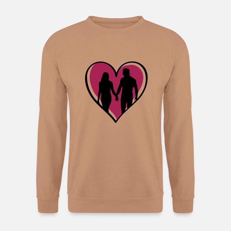 couple heart - Unisex Pullover - Mocca