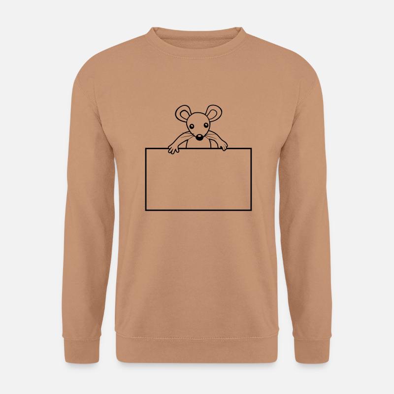 Schild mit Maus - Unisex Pullover - Mocca
