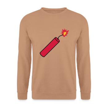 rod tnt dynamite explode explosion blast - Unisex Sweatshirt - mocha - Front - Alina (178cm) & Michal (187cm)