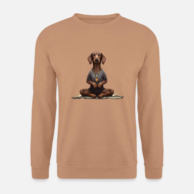 Yoga Dackel - Unisex Pullover - Mocca