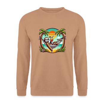 Sloth in the hammock - Unisex Sweatshirt - mocha - Front - Alina (178cm) & Michal (187cm)