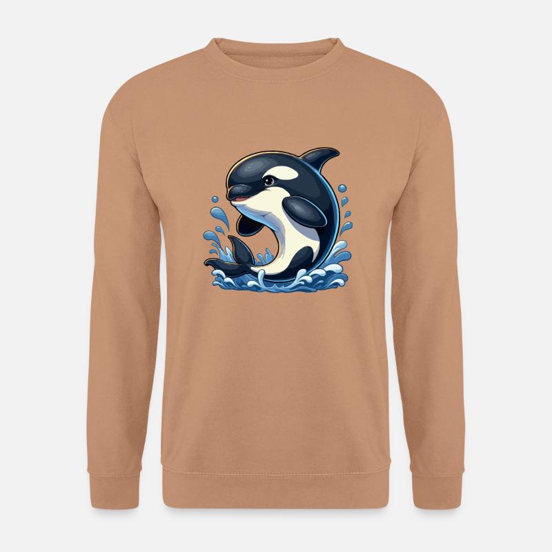 Orca springt - Unisex Pullover - Mocca