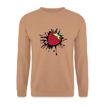 collx couleur goutte graffiti fraise fruité fuite - Sweat-shirt Unisexe - moka - Devant - Alina (178cm) & Michal (187cm)