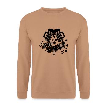 auf_uns_f1 - Unisex Sweatshirt - mocha - Front - Alina (178cm) & Michal (187cm)