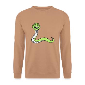 snake face head monster boese dangerous la - Unisex Sweatshirt - mocha - Front - Alina (178cm) & Michal (187cm)
