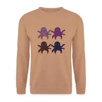 Pieuvre 4 plis - Sweat-shirt Unisexe - moka - Devant - Alina (178cm) & Michal (187cm)