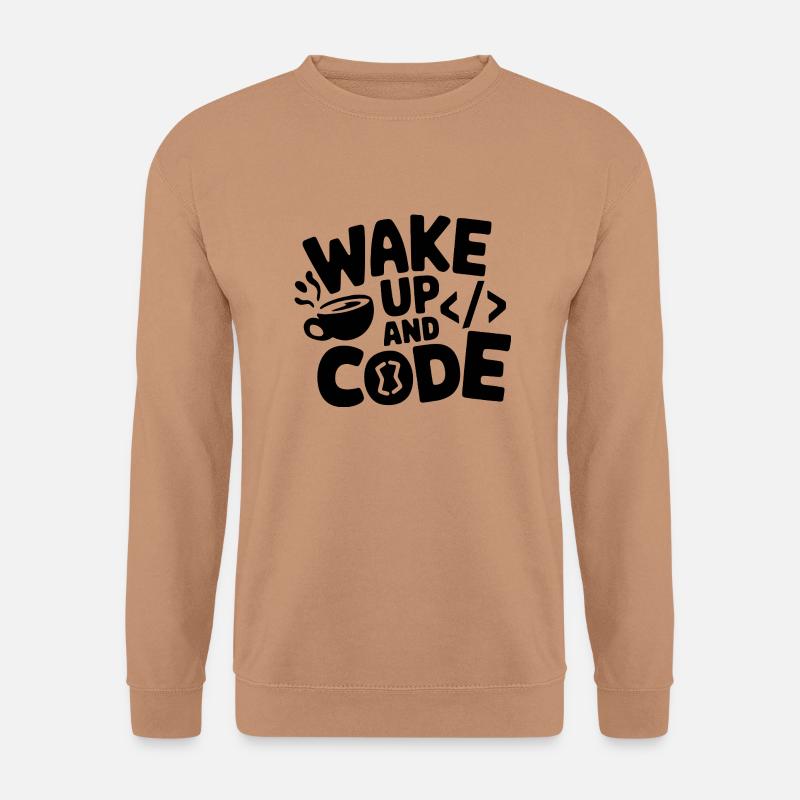 Wake Up and Code - Unisex Sweatshirt - mocha