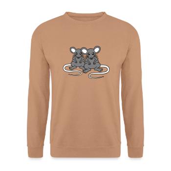 Two Nasty Mice Angry Frustrated Sour Aggressive - Unisex Sweatshirt - mocha - Front - Alina (178cm) & Michal (187cm)