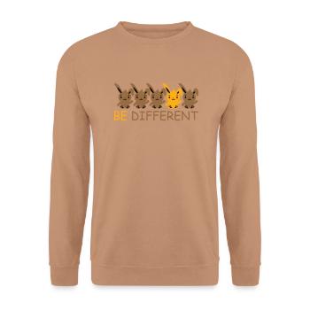 5 Hasen Freunde Unterschied Be Different Anders - Unisex Pullover - Mocca - Vorne - Alina (178cm) & Michal (187cm)