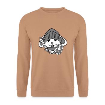 Lapin Chevalier Épée Bouclier Armure Casque Château Héros - Sweat-shirt Unisexe - moka - Devant - Alina (178cm) & Michal (187cm)