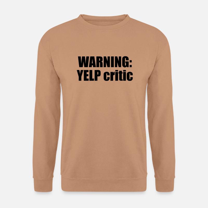 WARNING: YELP critic - Unisex Pullover - Mocca