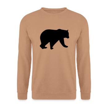 bear design - Unisex Pullover - Mocca - Vorne - Alina (178cm) & Michal (187cm)