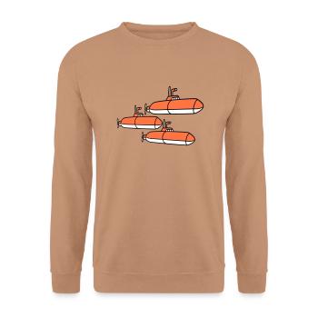 3 Submarines Fleet Three Squadrons Group Team Crew - Unisex Sweatshirt - mocha - Front - Alina (178cm) & Michal (187cm)