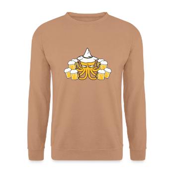 beer booze drink thirst party celebrate - Unisex Sweatshirt - mocha - Front - Alina (178cm) & Michal (187cm)