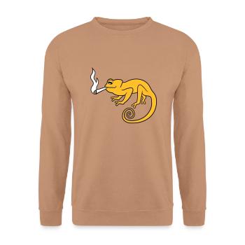 smoking joint weed kiffer weed hemp cannabis dro - Unisex Sweatshirt - mocha - Front - Alina (178cm) & Michal (187cm)