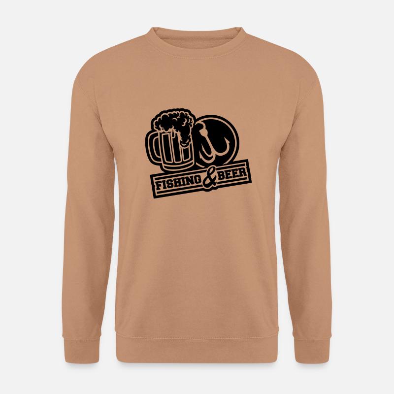 fishing_beer_design_ye1 - Unisex Pullover - Mocca