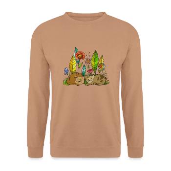 Cats - Unisex Sweatshirt - mocha - Front - Alina (178cm) & Michal (187cm)