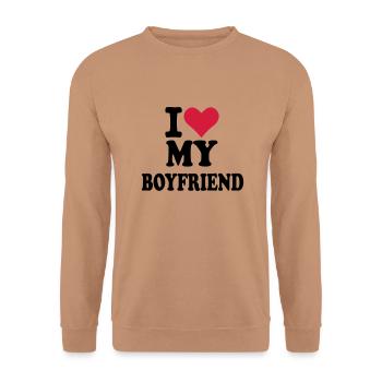 Boyfriend - Unisex Sweatshirt - mocha - Front - Alina (178cm) & Michal (187cm)
