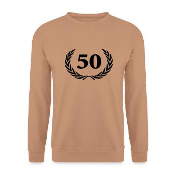 50 - Unisex Sweatshirt - mocha - Front - Alina (178cm) & Michal (187cm)