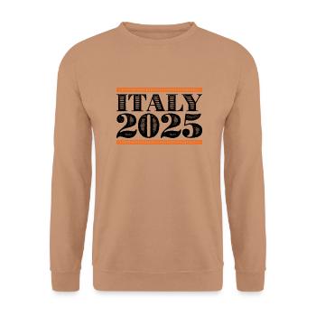 Italy 2025 - Unisex Sweatshirt - mocha - Front - Alina (178cm) & Michal (187cm)