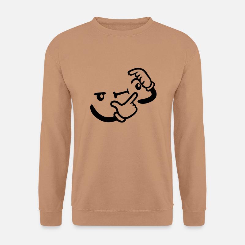 Design Grübeln Gesicht - Unisex Pullover - Mocca