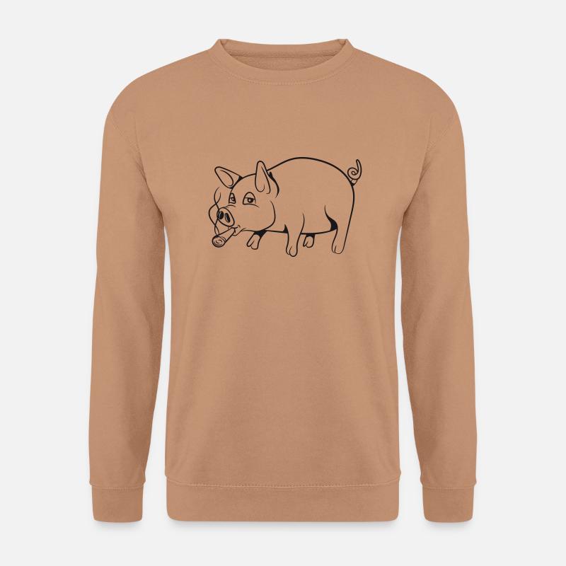 Schwein Ferkel Tier - Unisex Pullover - Mocca