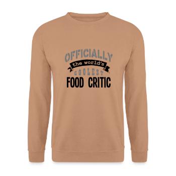 food critic officially the worlds cooles - Unisex Sweatshirt - mocha - Front - Alina (178cm) & Michal (187cm)