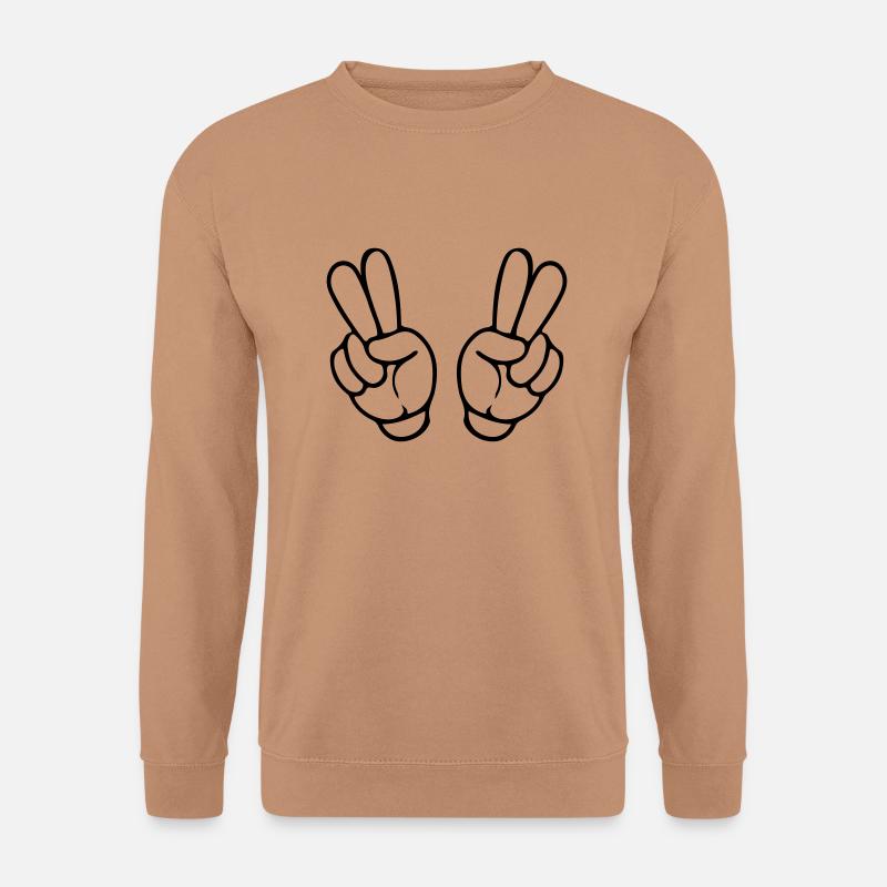 hands peace comic - Unisex Pullover - Mocca