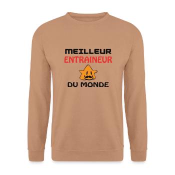 BEST COACH IN THE WORLD - Unisex Sweatshirt - mocha - Front - Alina (178cm) & Michal (187cm)