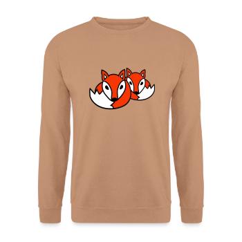 2 Foxes Friends Red Fox Two Wild Animals Team - Unisex Sweatshirt - mocha - Front - Alina (178cm) & Michal (187cm)