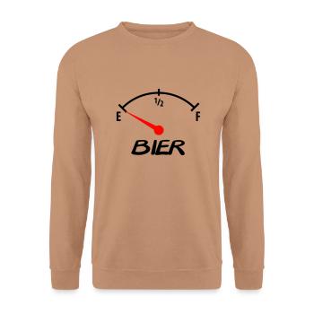 bier - Unisex Pullover - Mocca - Vorne - Alina (178cm) & Michal (187cm)